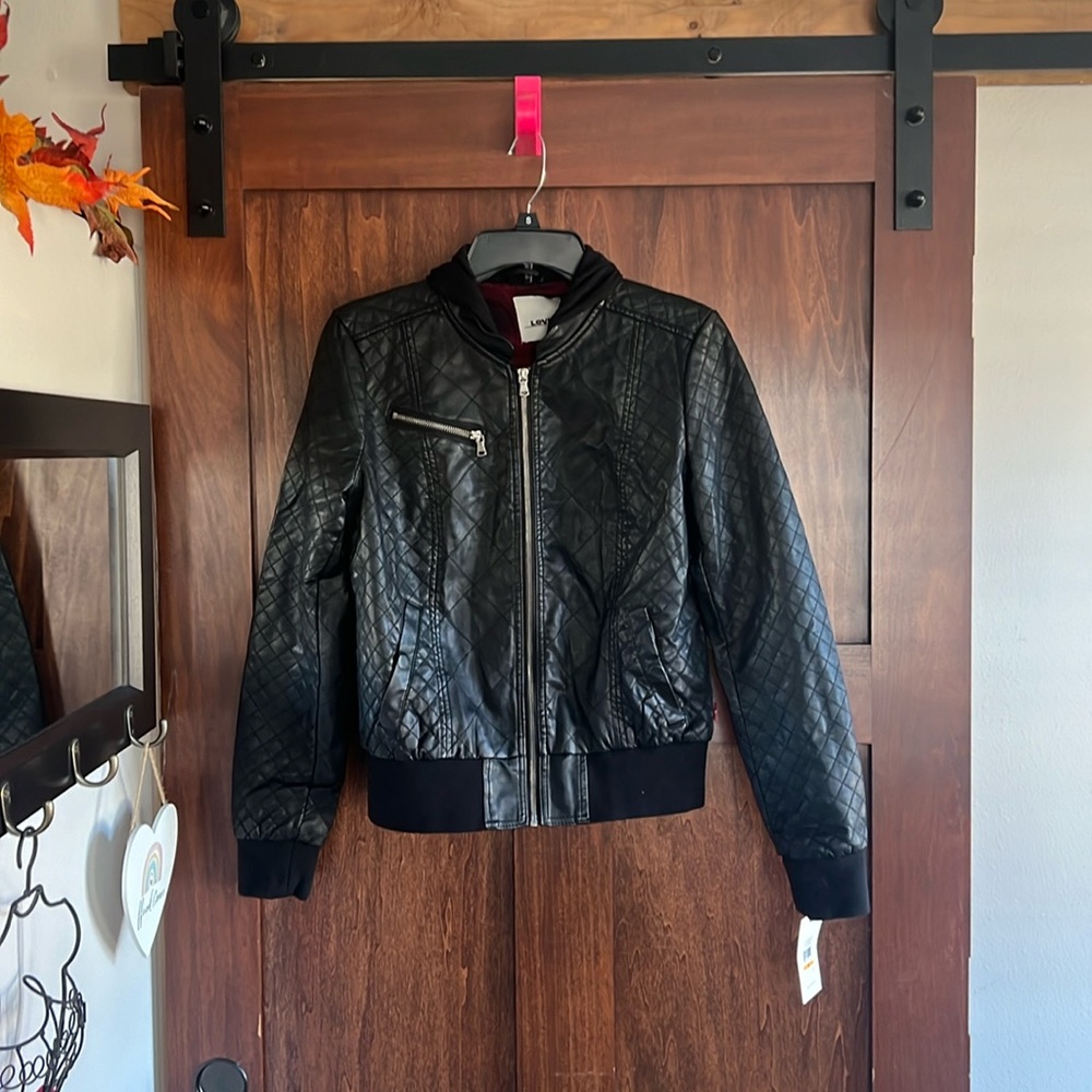 Levi faux leather jacket fully lined